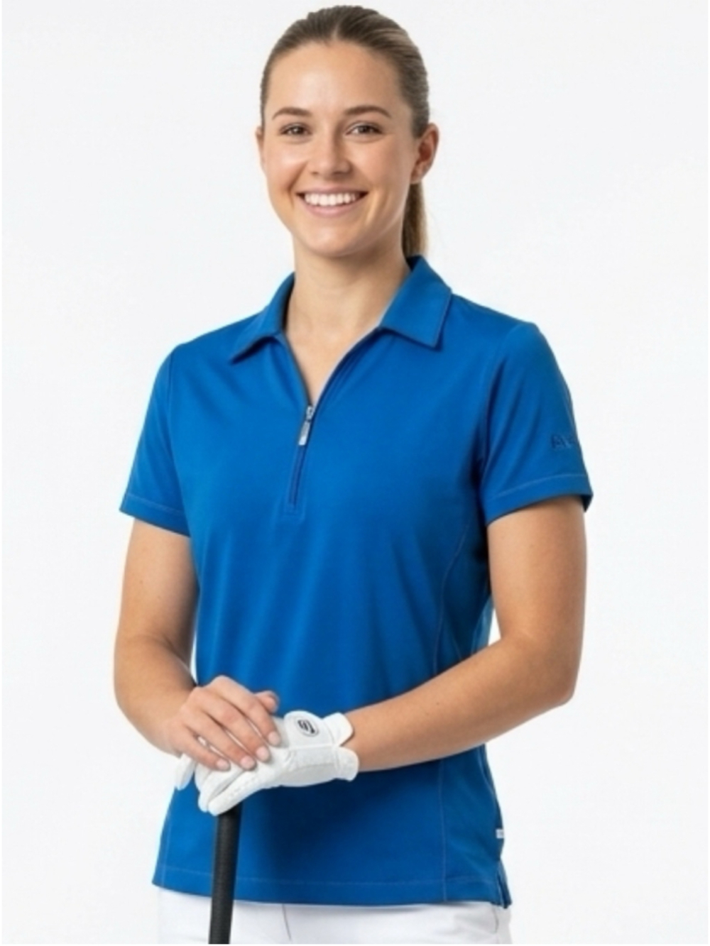 Callaway Golf Royal Blue Short Sleeve Quarter-Zip Polo Medium - 265
